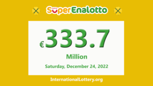 2022年12月22日的超乐透（SuperEnalotto）彩票结果；奖池增至3亿3370万欧元。